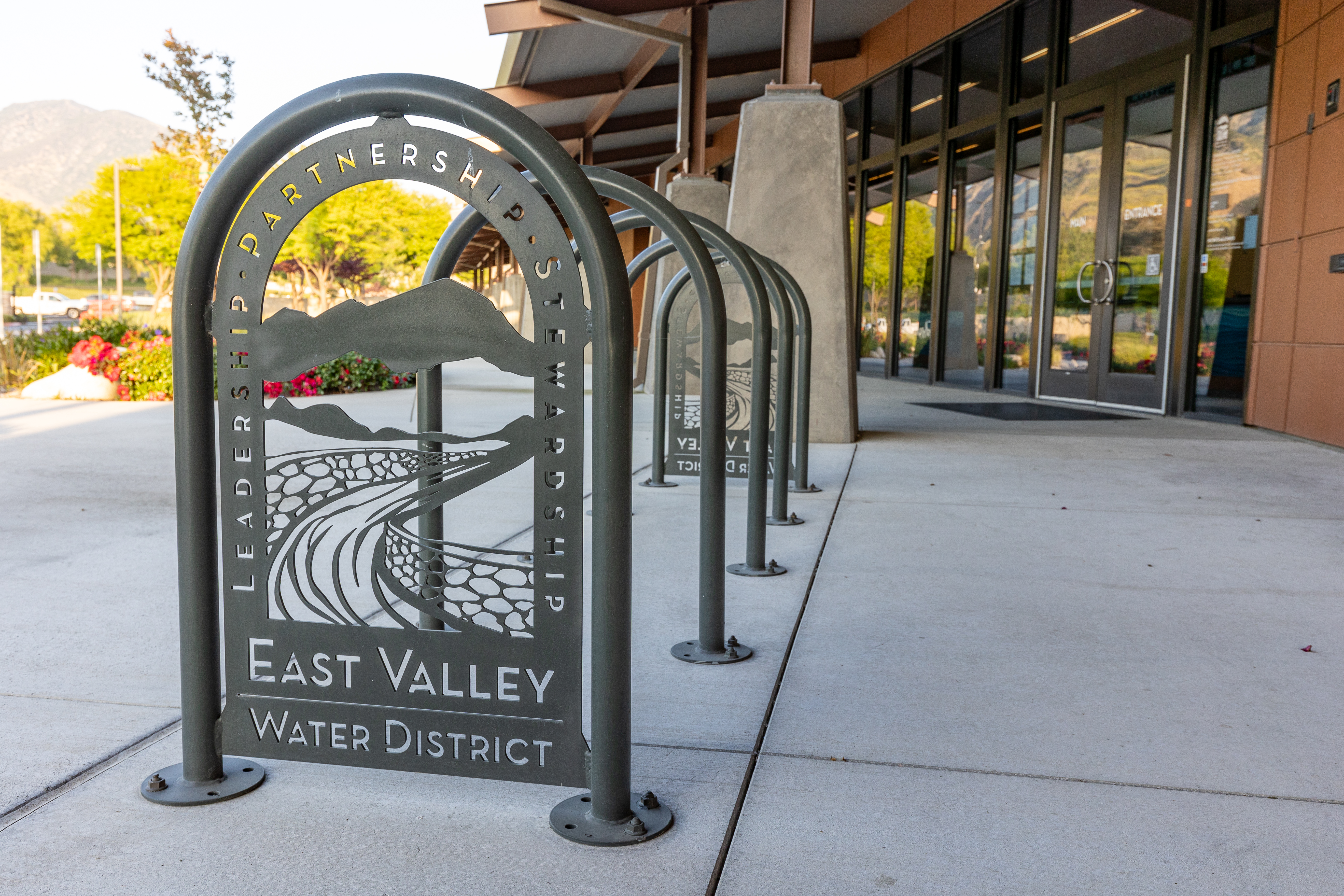 Photo of Bike Racks located at the District headquarters. 