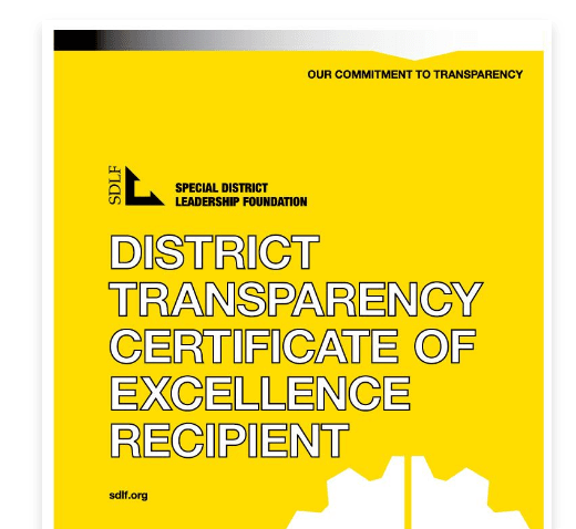 District Transparency Certificate of Excellence Recipient