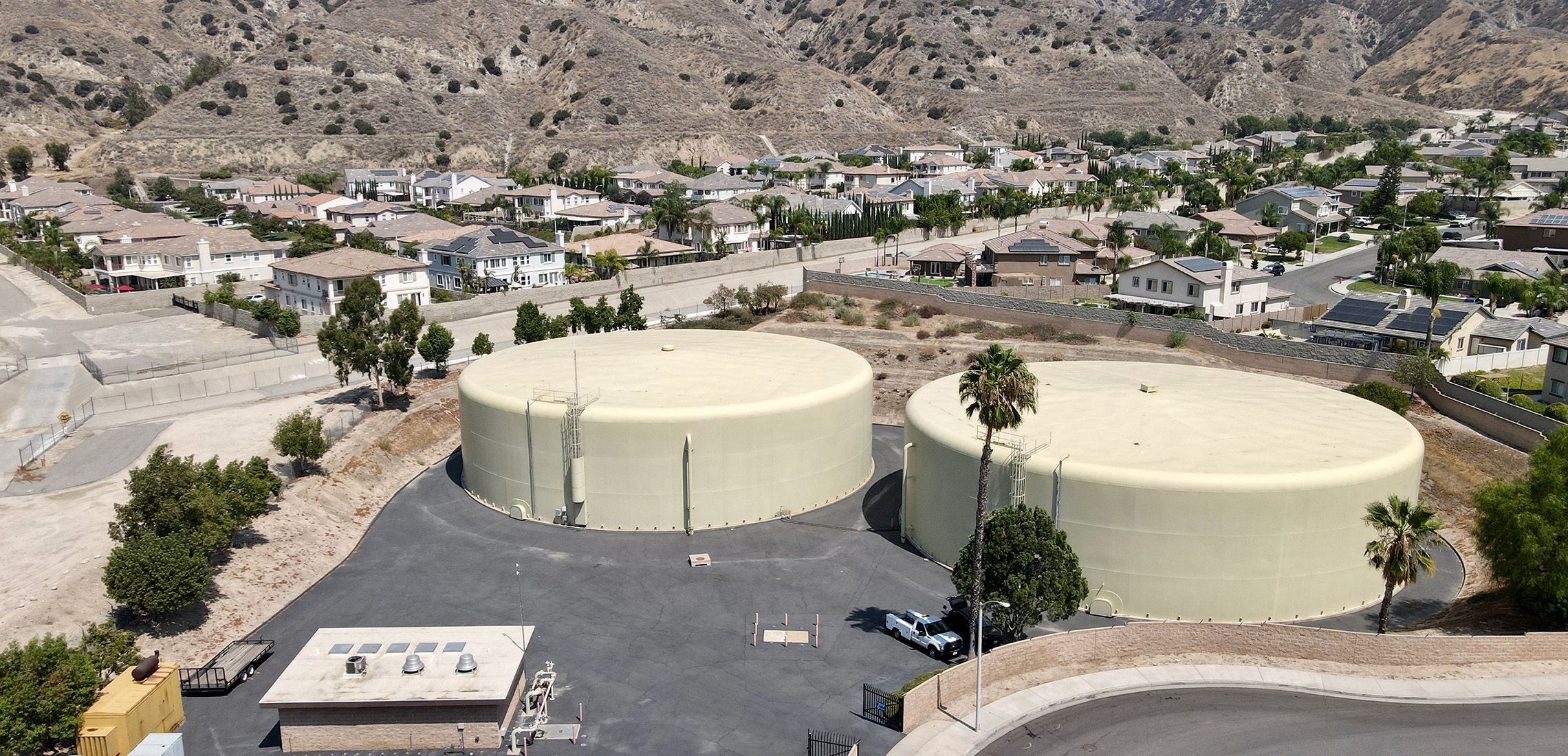 Two reservoirs in a residential neighborhood